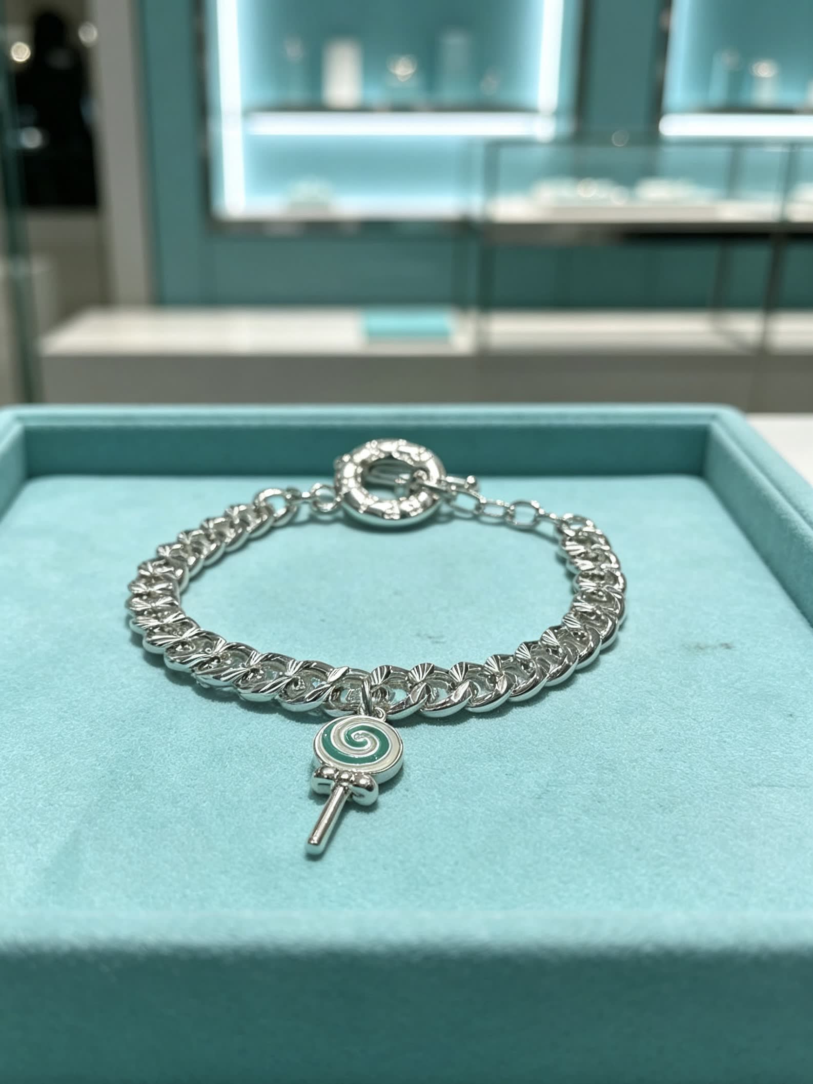 Tiffany & Co. Sterling Silver Bracelet with Lollipop Charm